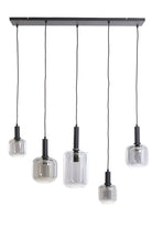 Lekar Black & Smoked Glass 5 Light Pendant Light & Living