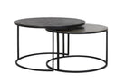Talca Raw Lead & Antique Lead Coffee Table - Set of Two Light & Living