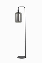 Lekar High Floor Lamp - Black & Smoked Glass Light & Living