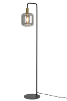 Lekar Glass Floor Lamp - Antique Bronze & Smoked Light & Living