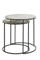 Talca Raw Nickel Side Table - Set of Two Light & Living