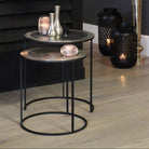 Talca Raw Nickel Side Table - Set of Two Light & Living