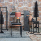 Talca Raw Lead & Antique Lead Side Table - Set of Two Light & Living