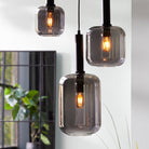 Lekar Black & Smoked Glass Hanging Lamp Light & Living