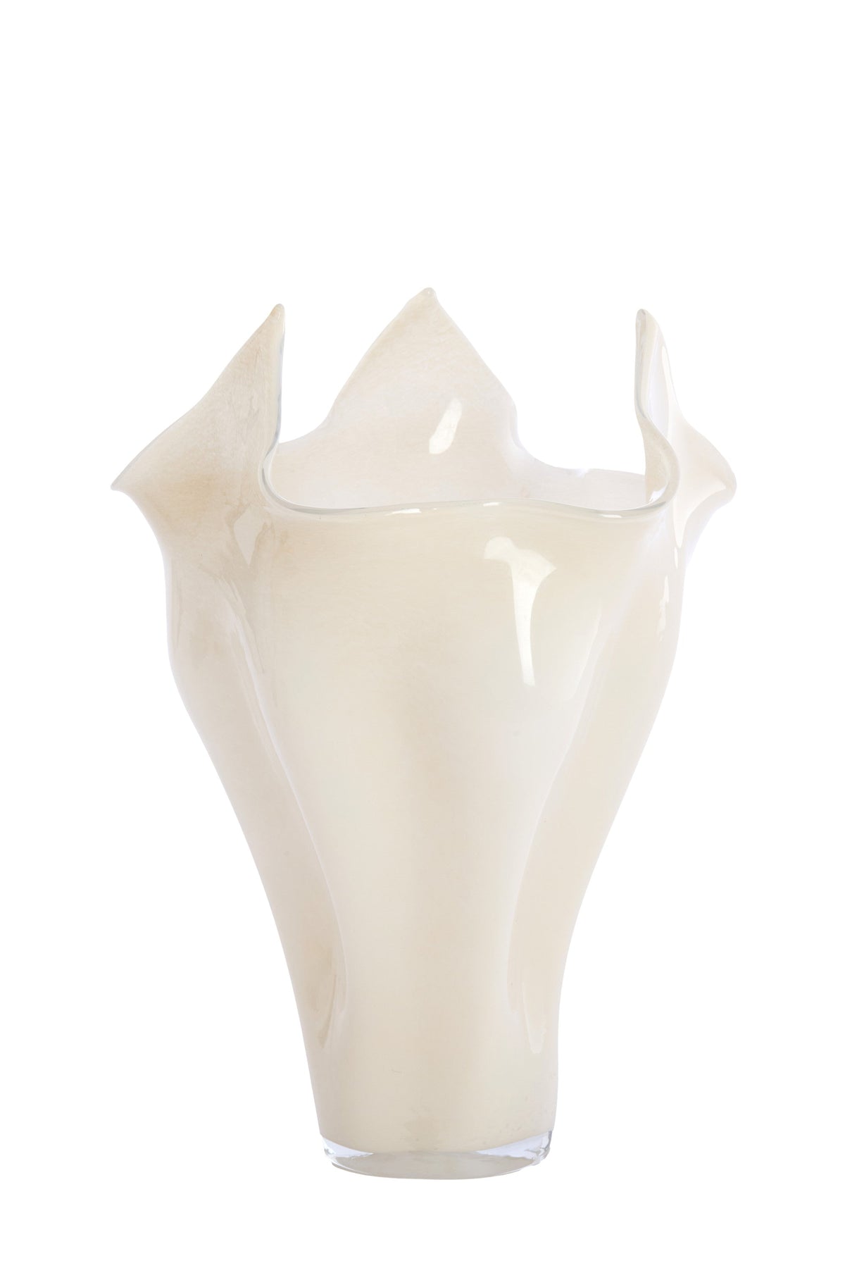 Aiora Glass Milky Cream Vase - Medium Light & Living