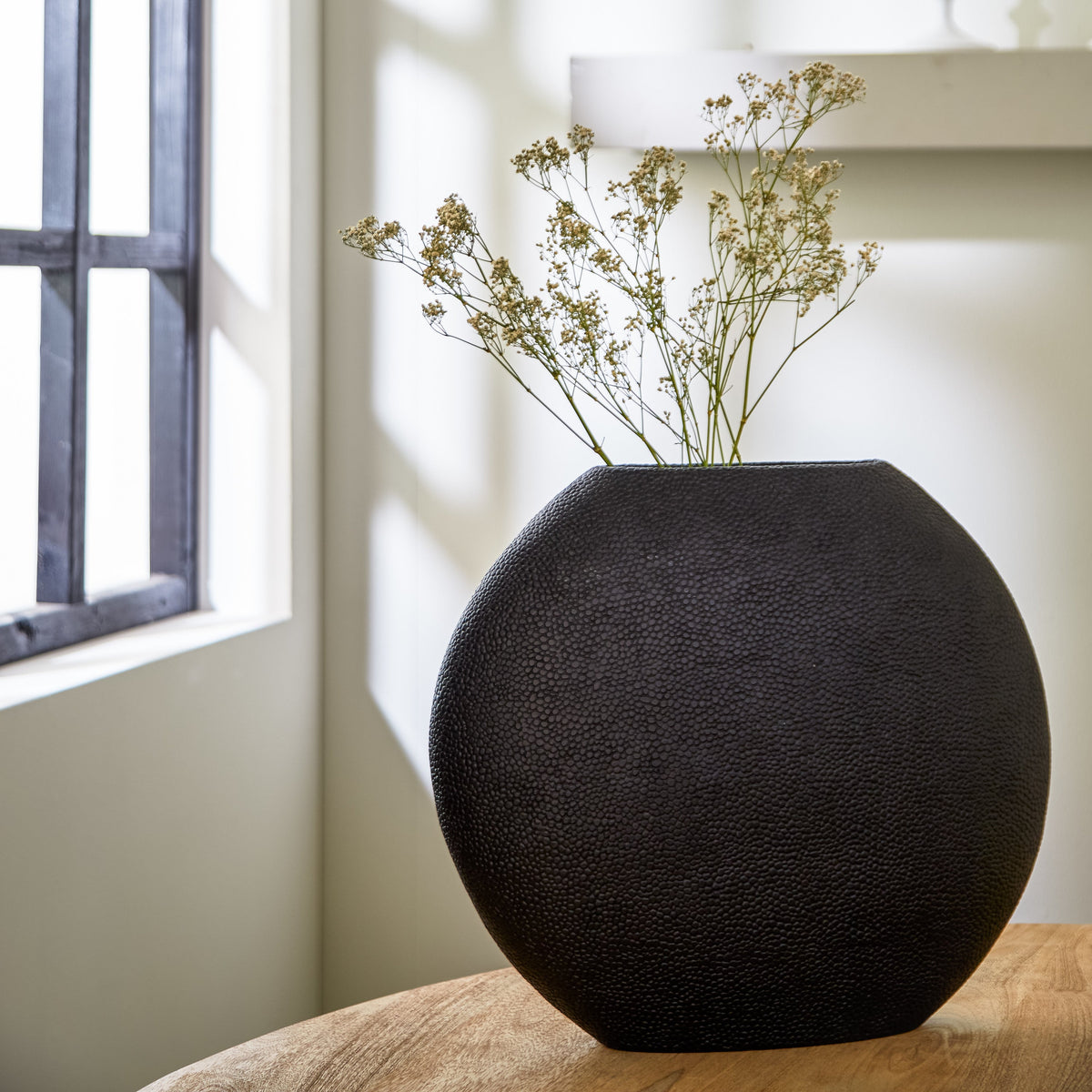 Rayskin Matt Black Deco Vase Light & Living