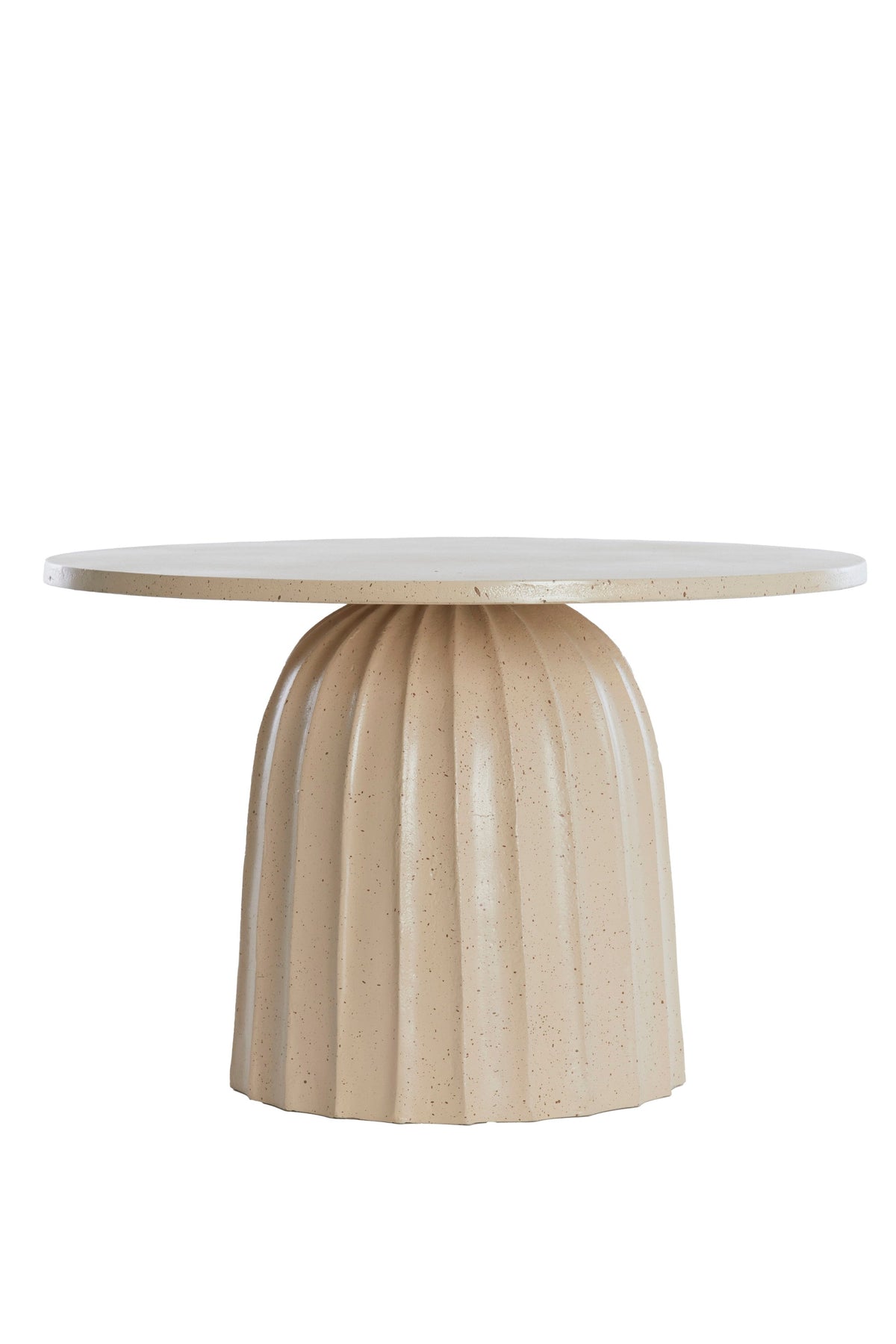 Veglia Matt Sand & Light Brown Spotted Low Side Table - Small Light & Living