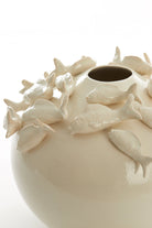 Fish Ceramics Cream Vase Deco - Large Light & Living