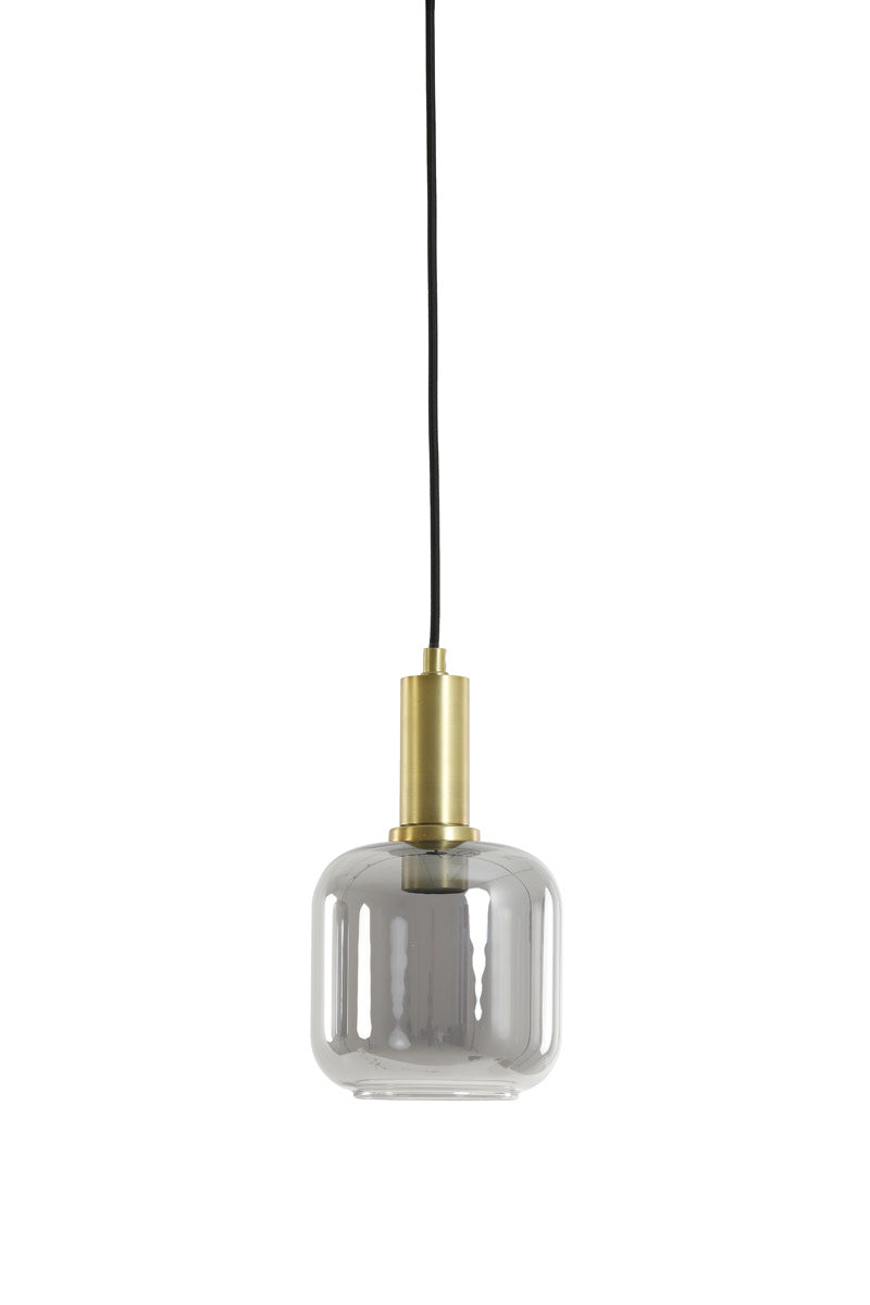 Lekar Antique Bronze & Smoked Glass Single Pendant Light & Living