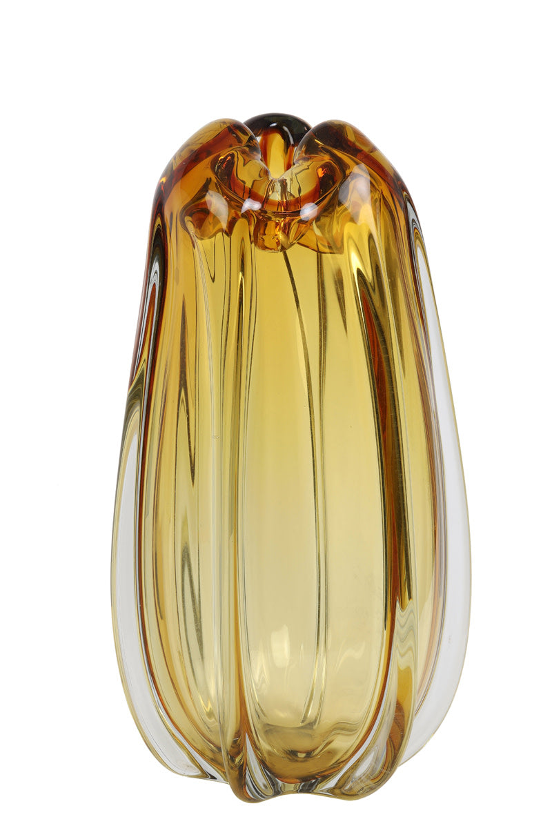 Murela Glass Amber Vase - Large Light & Living