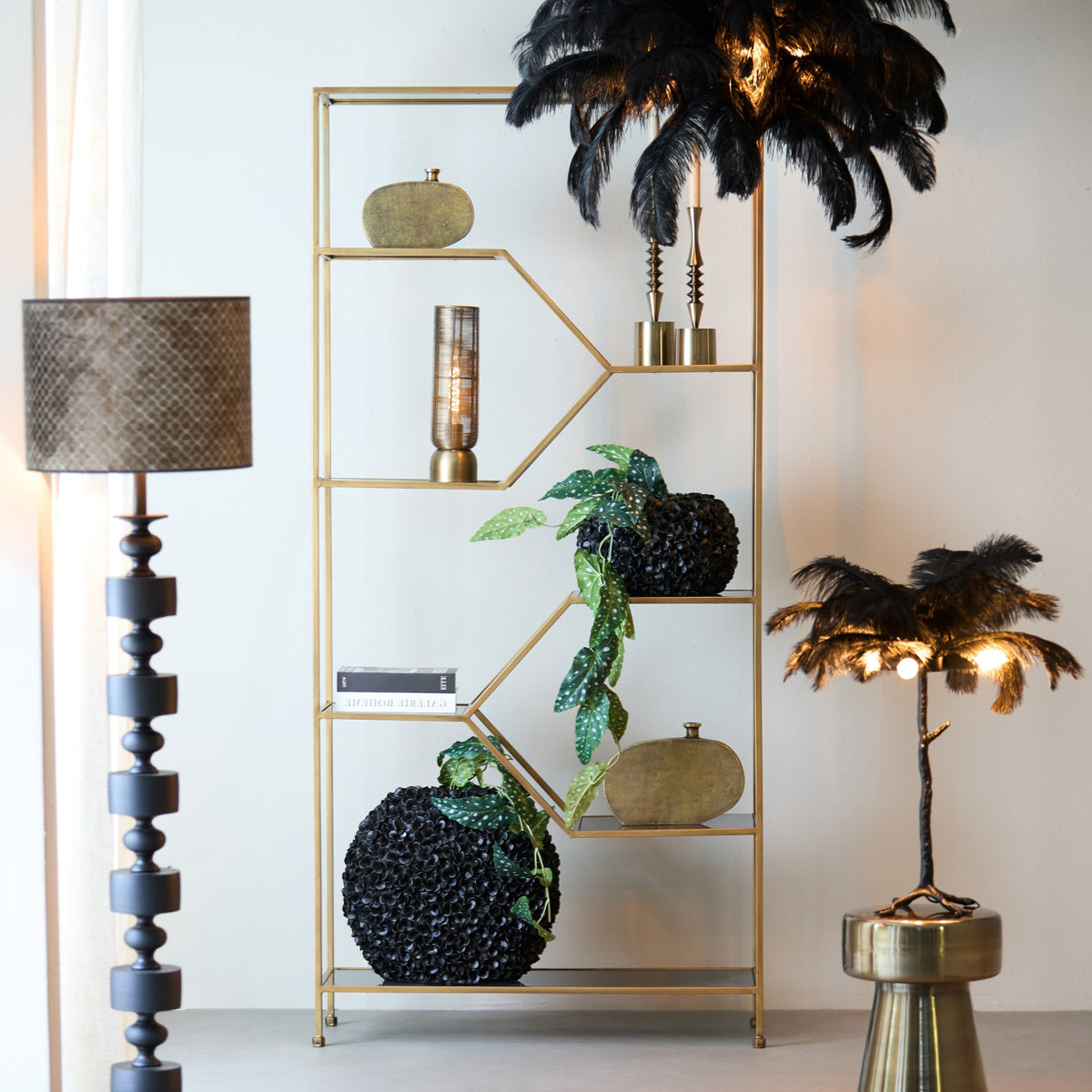 Phylia Matt Black Vase Deco - Large Light & Living