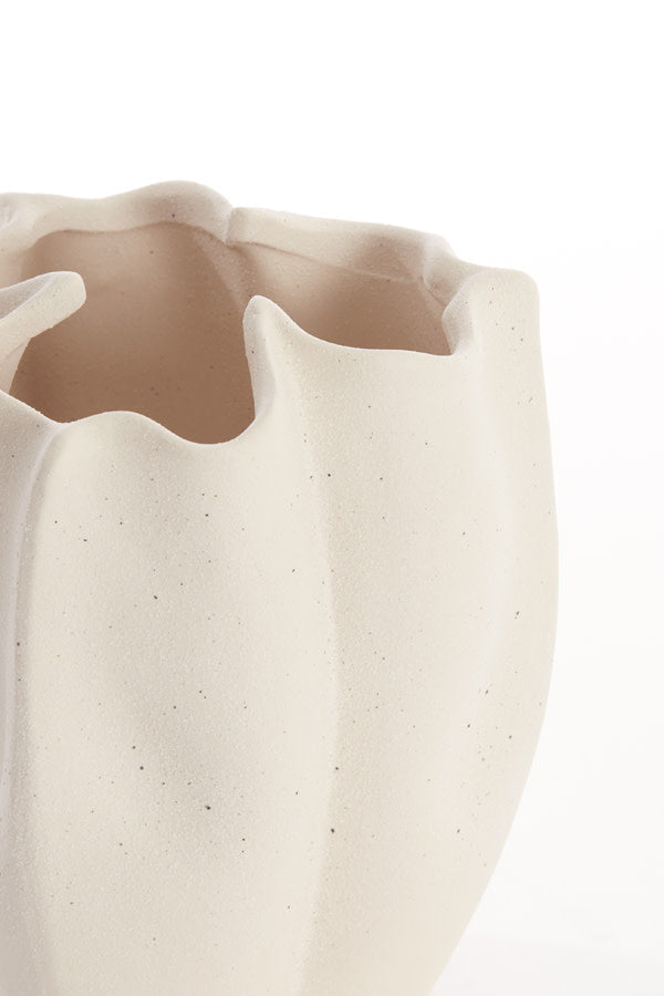 Sanguli Ceramics Cream Vase Deco - Medium Light & Living