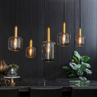 Lekar Antique Bronze & Smoked Glass 5 Light Dining Light Light & Living