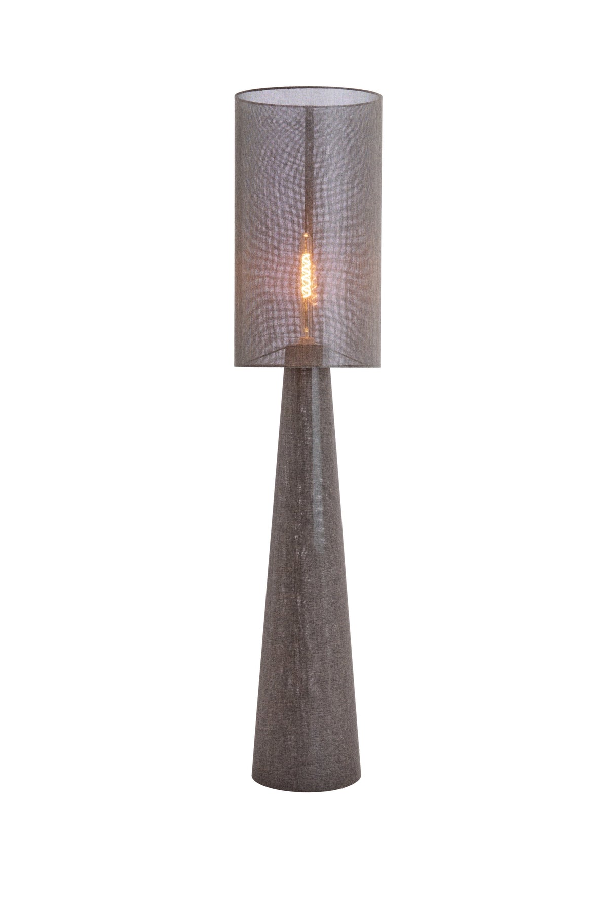 Micky Linen Floor Lamp - Brown Light & Living