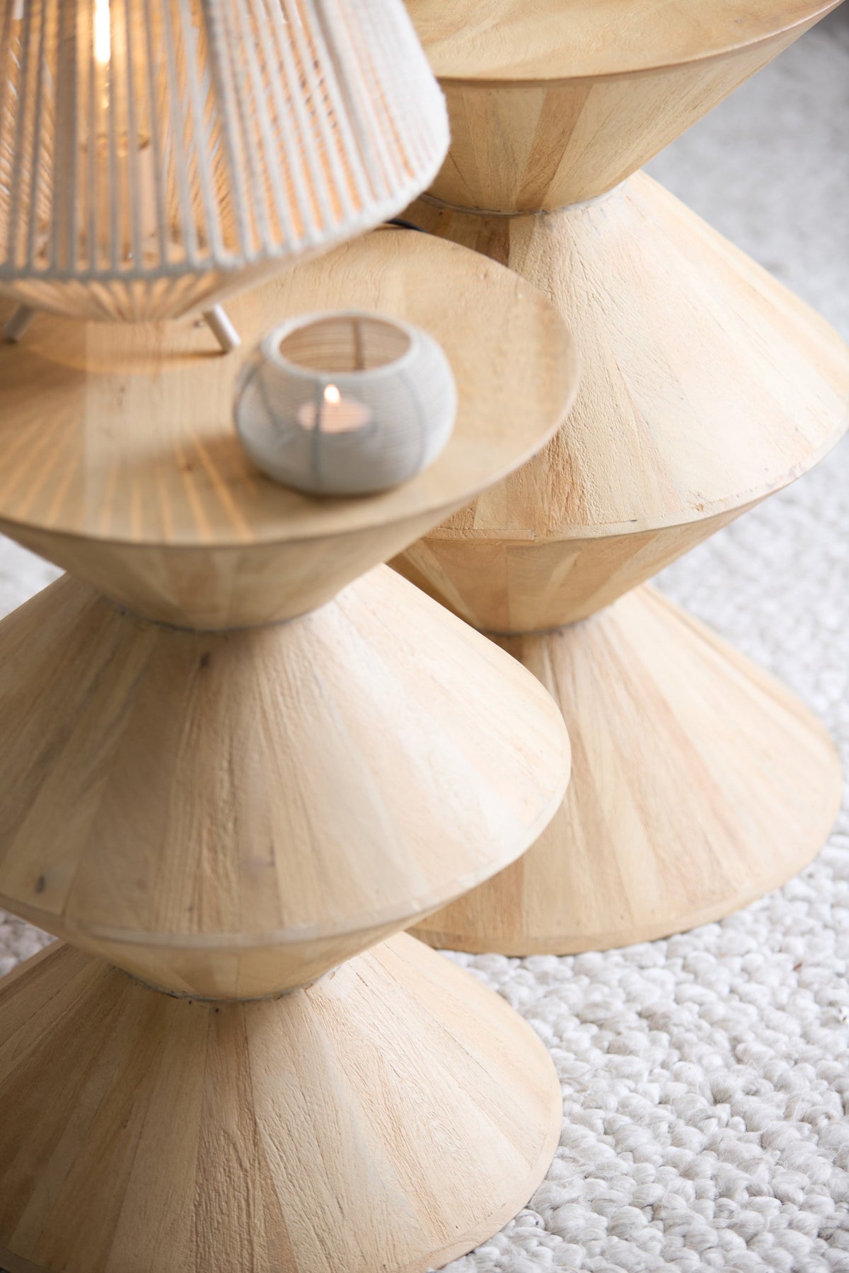 Larus Mango Wood Natural Side Table Light & Living