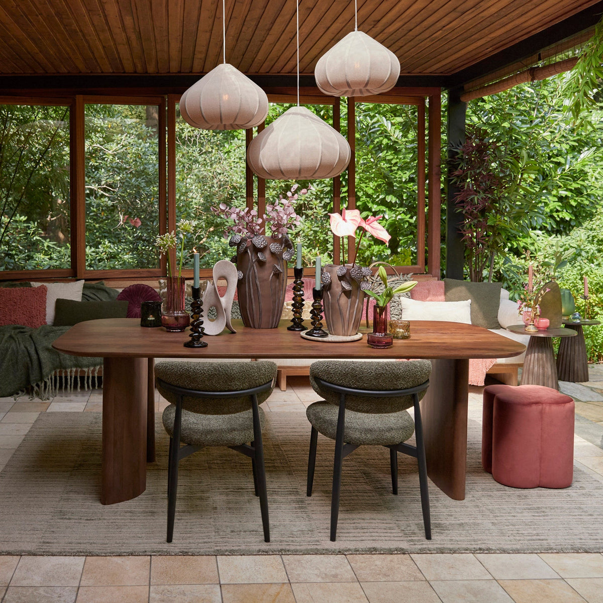 Aymara Acacia Wood Dark Brown Dining Table - 240cm Light & Living
