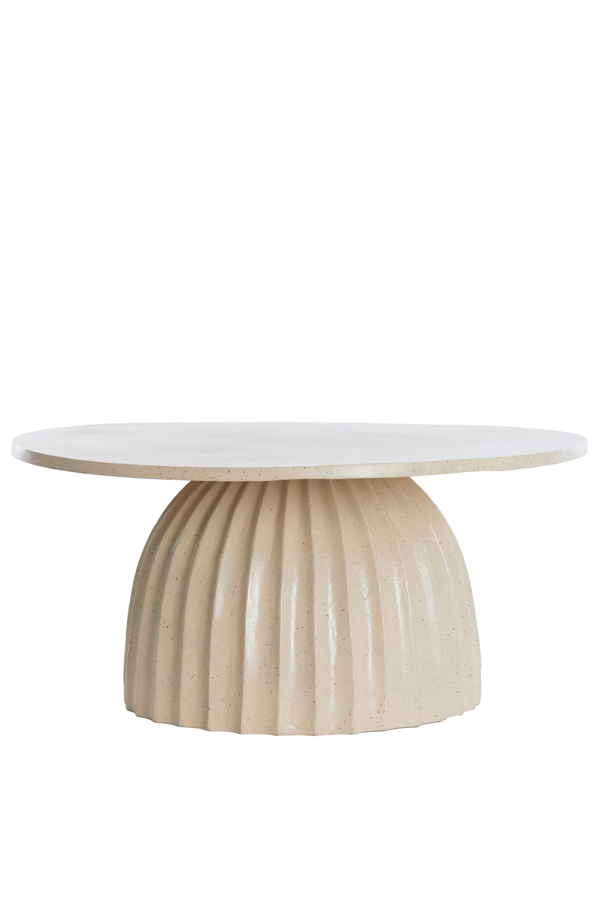 Veglia Matt Sand & Light Brown Spotted Low Side Table - Large Light & Living