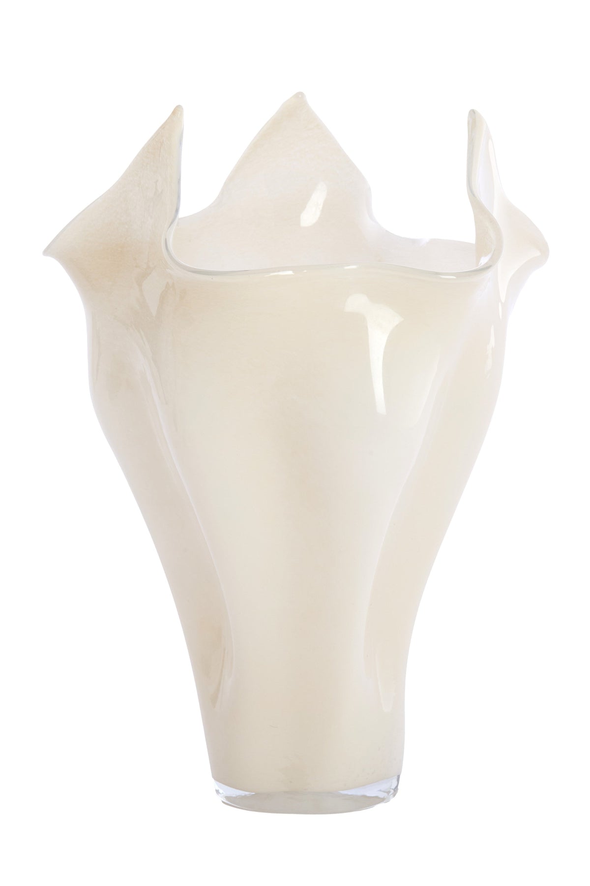 Aiora Glass Milky Cream Vase - Large Light & Living