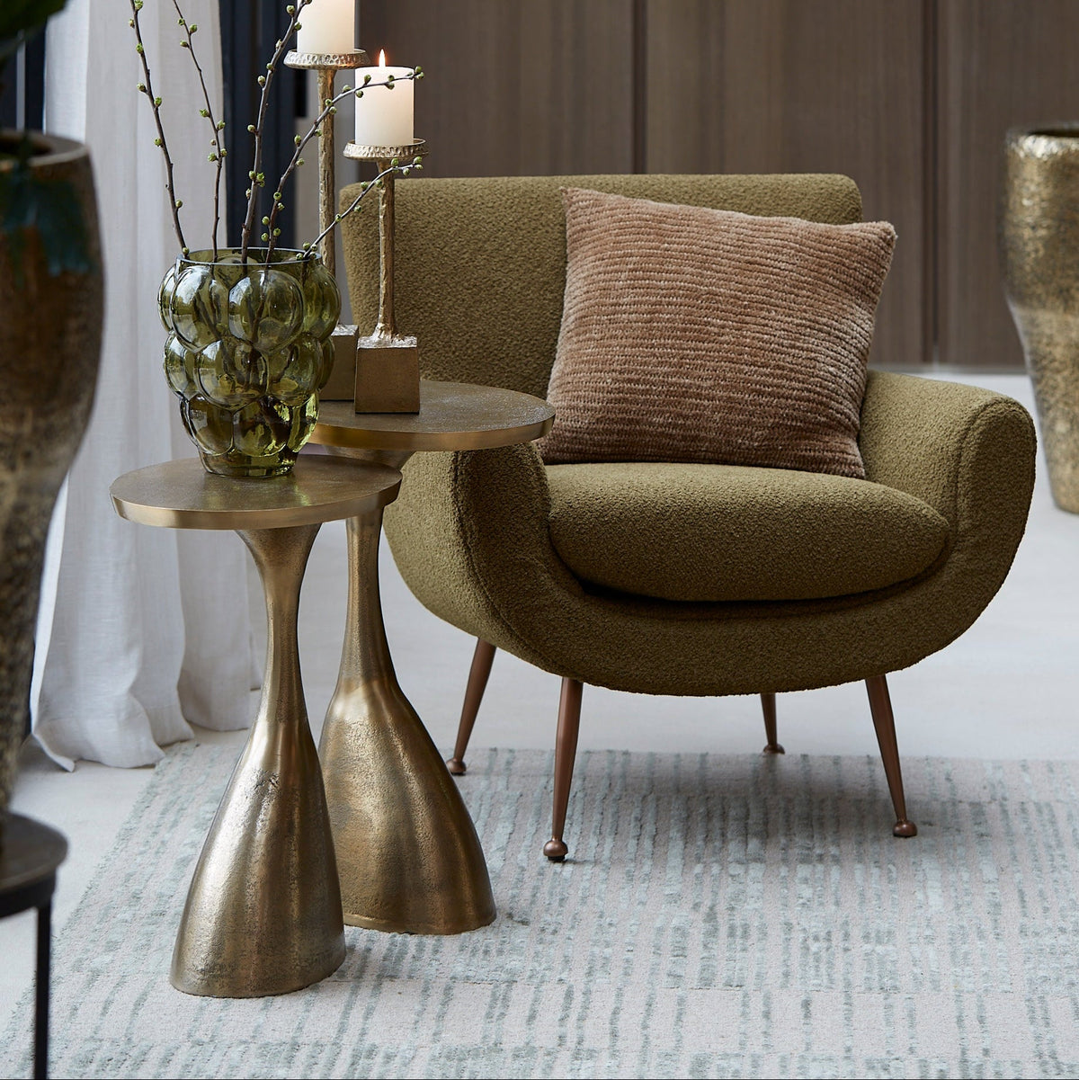 Macau Antique Bronze Side Table - Small Light & Living