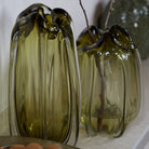 Murela Glass Olive Green Vase - Large Light & Living