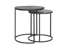Talca Raw Lead & Antique Lead Side Table - Set of Two Light & Living