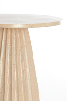 Veglia Matt Sand & Light Brown Spotted Side Table - Large Light & Living