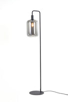 Lekar High Floor Lamp - Black & Smoked Glass Light & Living