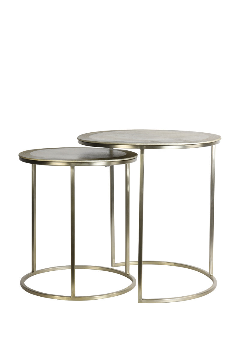 Talca Light Gold Side Table - Set of Two Light & Living