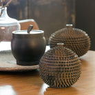 Caldras Brown Deco Jar - Large Light & Living