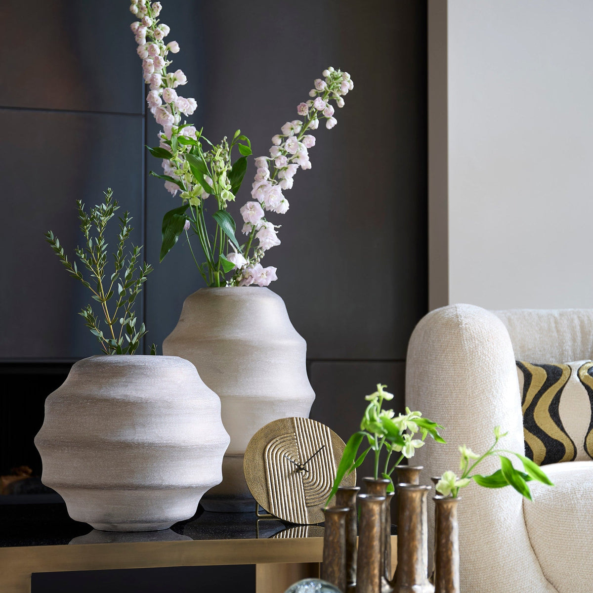 Nayoro Matt Light Brown Glass Vase - Large Light & Living
