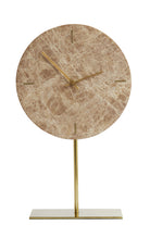 Moreno Marble Brown Clock On Base Light & Living