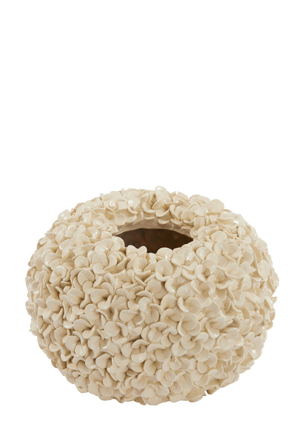Phylia Cream Deco Vase - Large Light & Living