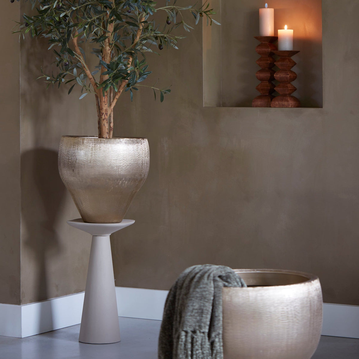 Abala Side Table - Matt Taupe Light & Living