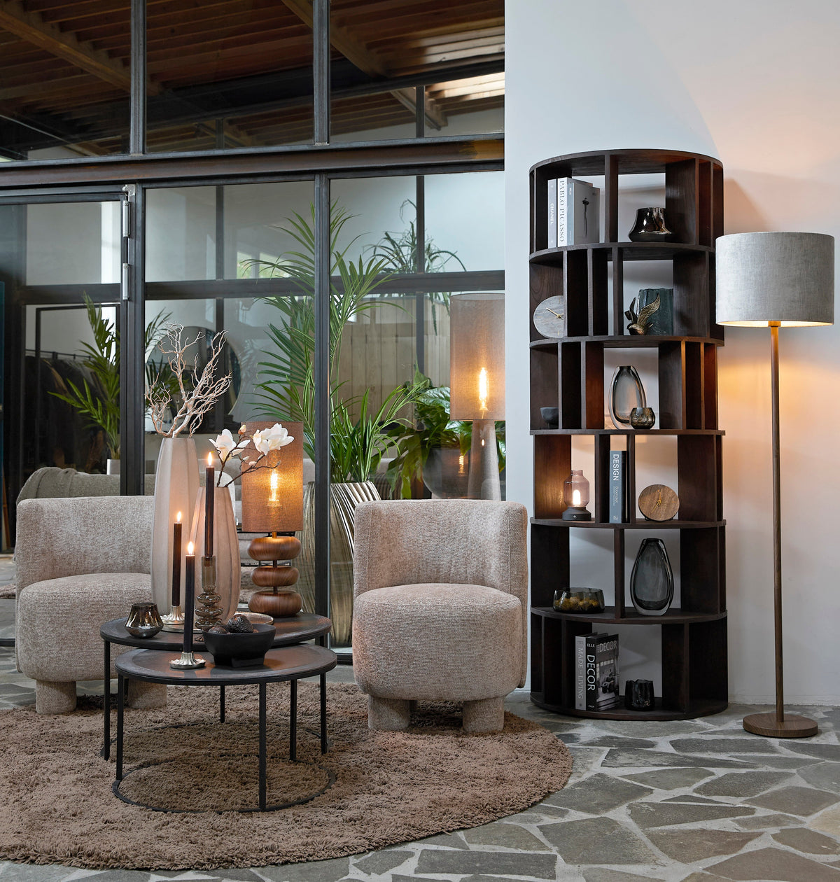 Talca Raw Lead & Antique Lead Coffee Table - Set of Two Light & Living