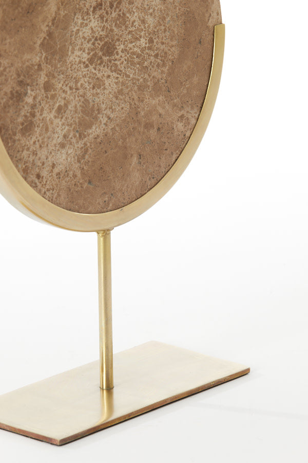 Moreno Marble Brown Ornament On Base - Small Light & Living