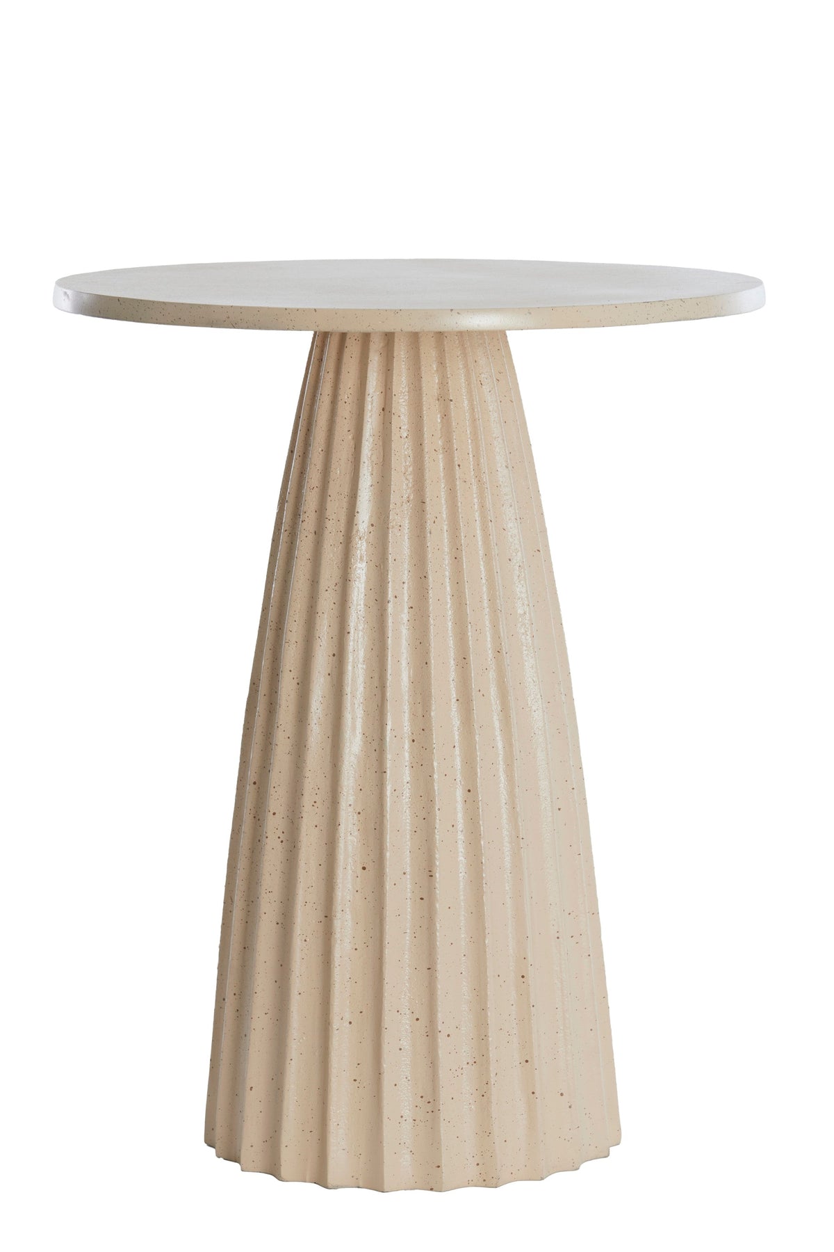 Veglia Matt Sand & Light Brown Spotted Side Table - Large Light & Living