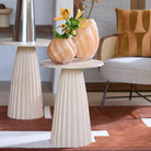 Veglia Matt Sand & Light Brown Spotted Side Table - Large Light & Living