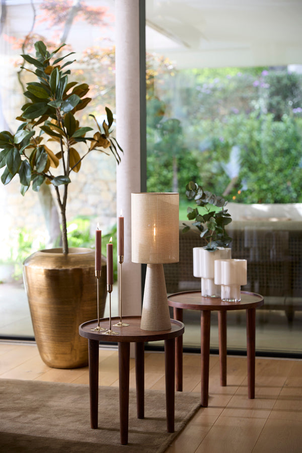 Micky Linen Olive Green Table Lamp Light & Living