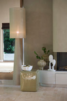 Micky Linen Olive Green Floor Lamp Light & Living