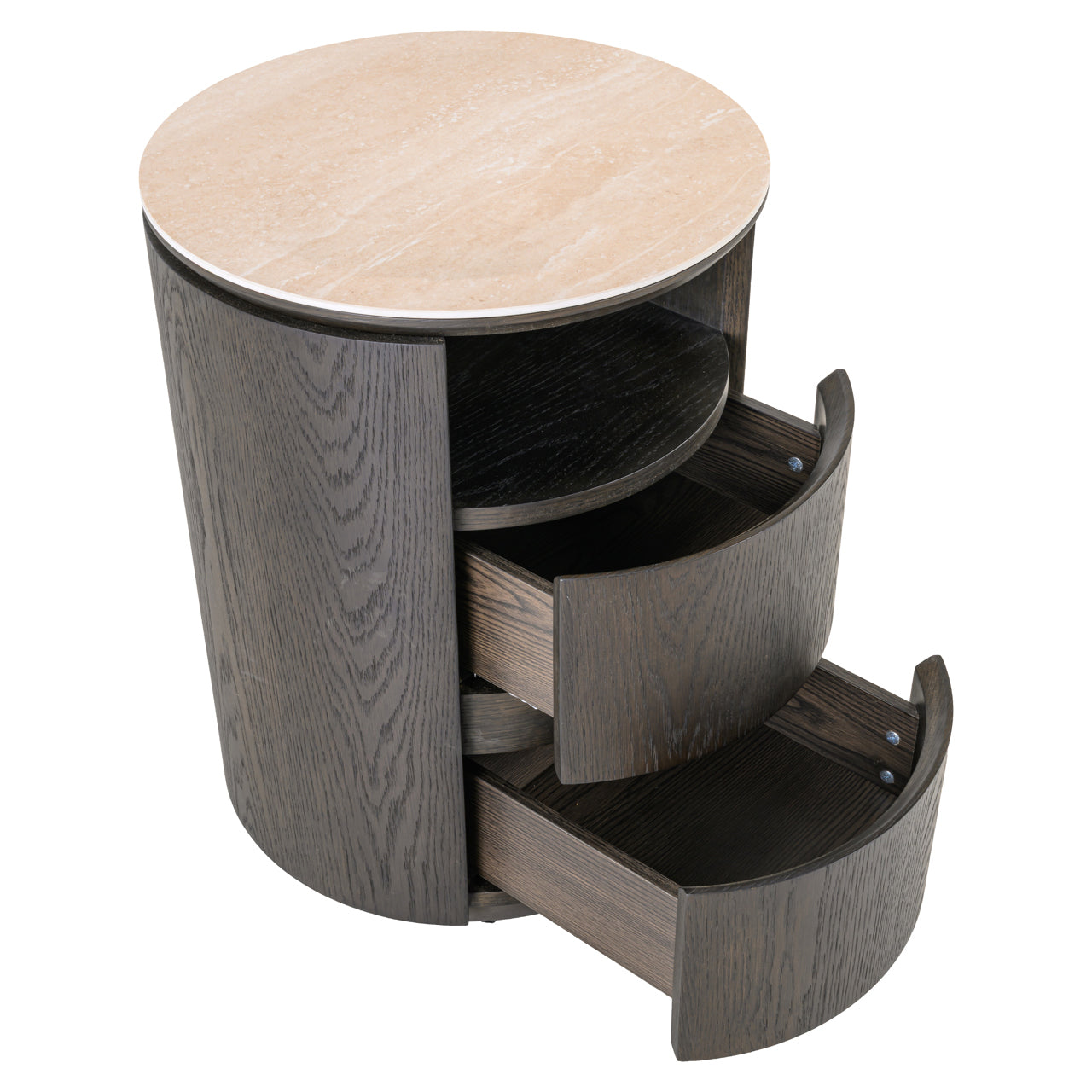 Nando Brown Oak 2-Drawer Bedside Table by Richmond Interiors