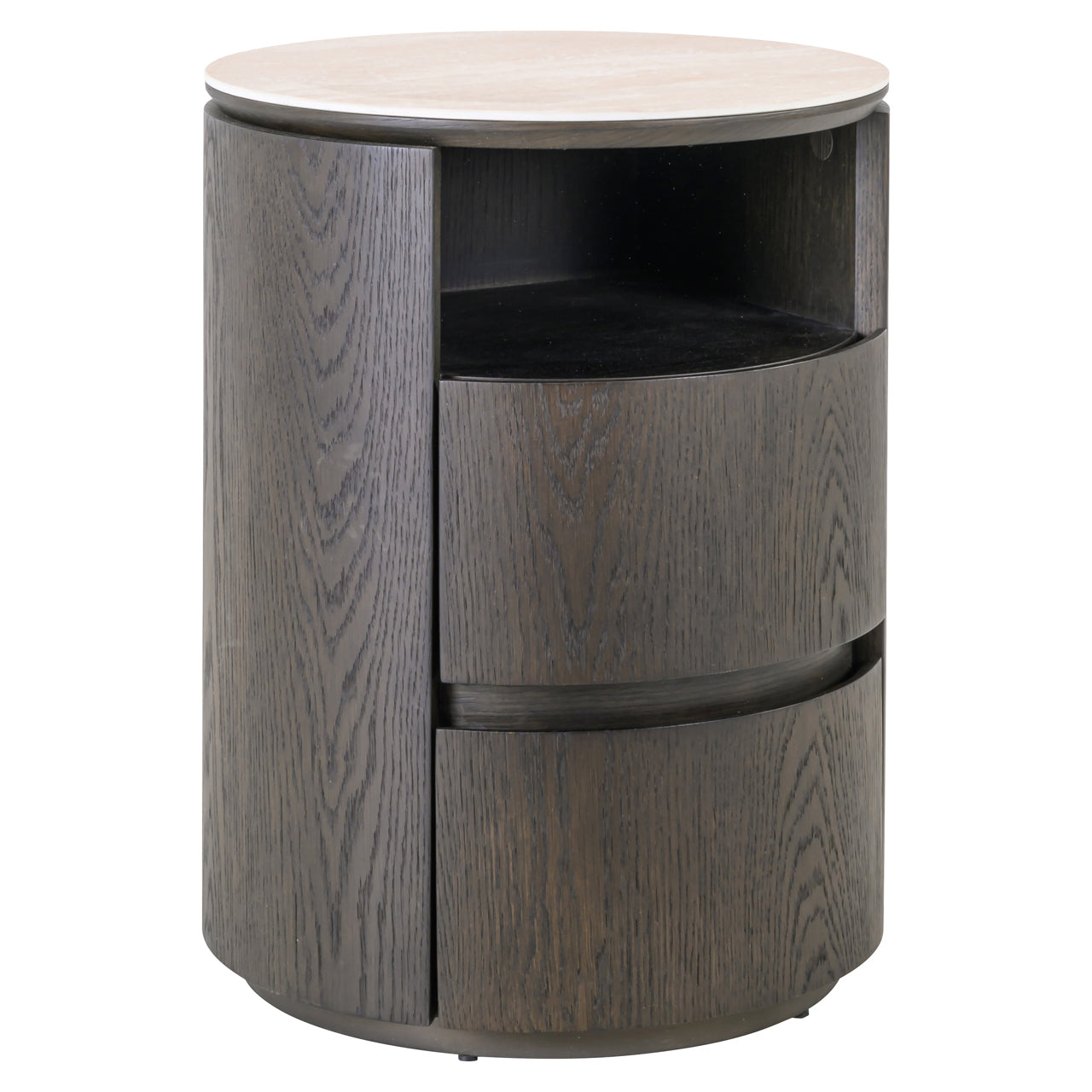 Nando Brown Oak 2-Drawer Bedside Table by Richmond Interiors