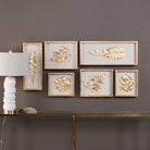 Golden Leaves Shadow Box - Set of 6 by Uttermost