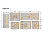 Golden Leaves Shadow Box - Set of 6 by Uttermost