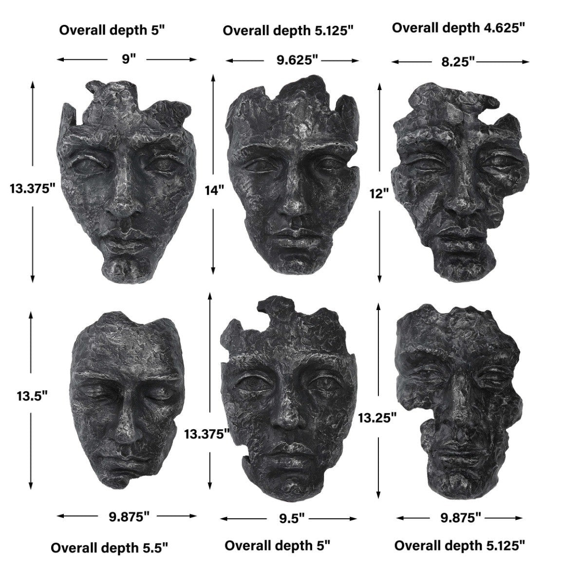Self-Portrait Metallic Wall Decor - Set of 6 by Uttermost