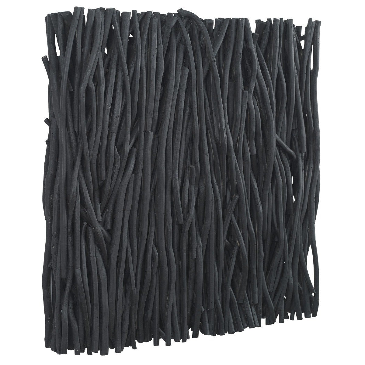 Gathered Teak Square Black Wood Wall Decor by Uttermost