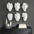 Self-Portrait White Mask Wall Décor - Set of 6 by Uttermost