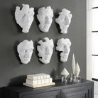 Self-Portrait White Mask Wall Décor - Set of 6 by Uttermost