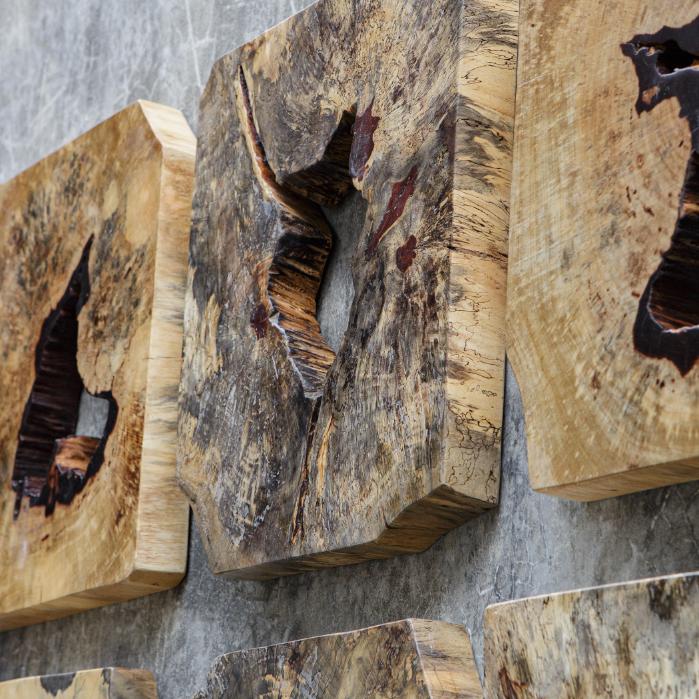 Bahati Wood Wall Décor In Natural - Set of 9 by Uttermost