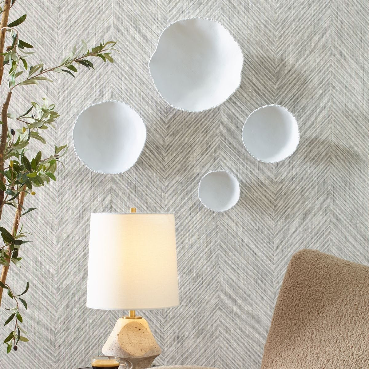 Lucky Coins Wall Bowls in White Metal - Set of 4 by Uttermost