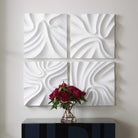 Snowdrift Scultped White Wall Décor - Set of 4 by Uttermost